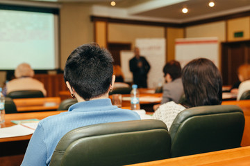 Fototapeta premium Business lecture Conference and Presentation. Audience at the conference hall.