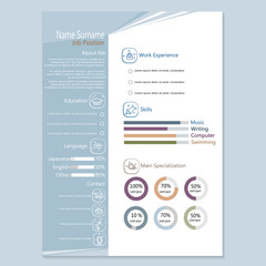 Cv resume template vector