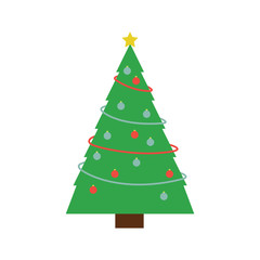 Christmas illustration decorations and tree