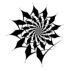 Obraz premium Spiral object on a white background. Arrows, rays, rotation