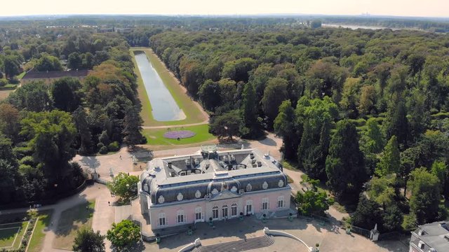 Aerial Dusseldorf Germany Beneath Castle and Park