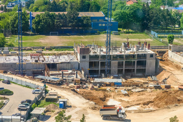 Construction site of new residential building