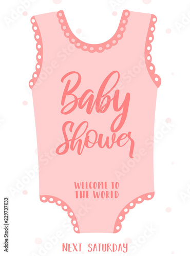 Vector Illustration Of A Pink Babygro On A Polka Dot Background Vector Illustration Of A Pink Babygro On A Polka Dot Background