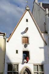 Fototapeta na wymiar Facade of a house located in the old town of Tallinn, Estonia