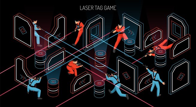 Laser Tag Isometric Banner