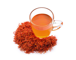 safflower on a white background