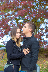 Fototapeta premium Funny couple laughing with a white perfect smile