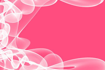 Fototapeta na wymiar Abstract white wave strokes and motion lines on pink background.