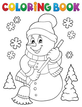 Coloring book snowman topic 5