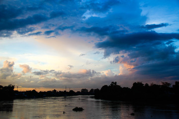 Sunset and evening sky.