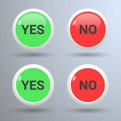 Isolated yes/no buttons illustration
