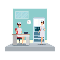 beautiful nurse in consulting room