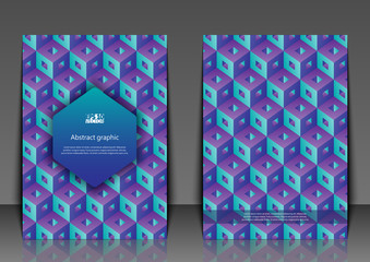 Flyer template with abstract background. Graphic illustration with cubes. Eps10 vector illustration.