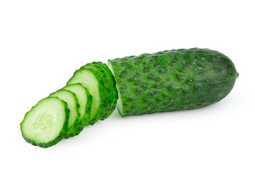cucumber sliced isolated on white background