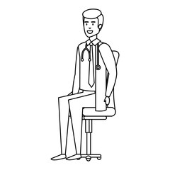 doctor sitting in office chair