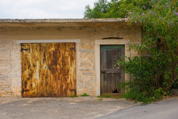 A derelict building in the historic little village of Zrenj near Oprtalj in Istria, Croatia
