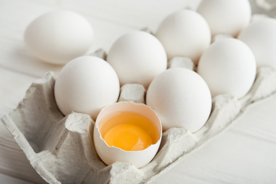 raw white eggs