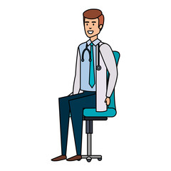 doctor sitting in office chair