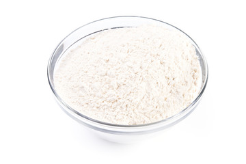Fototapeta na wymiar Bowl with flour isolated