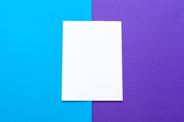 White paper and space for text on pastel color background