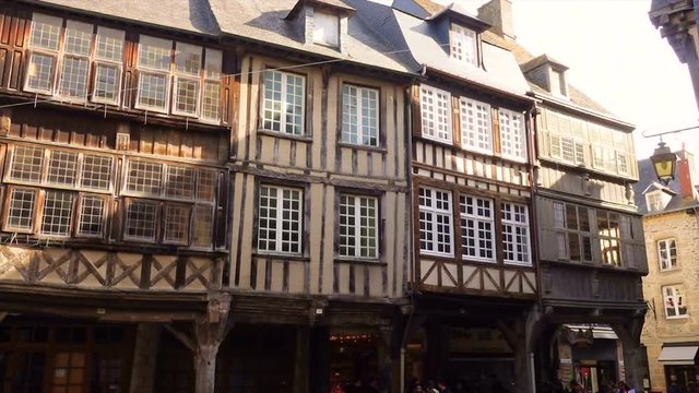 front view of french colombage houses 