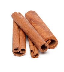 Cinnamon sticks isolated on white background