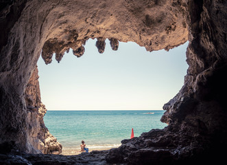 Stunning cave in the seacoast of Palinuro Cilento Italy