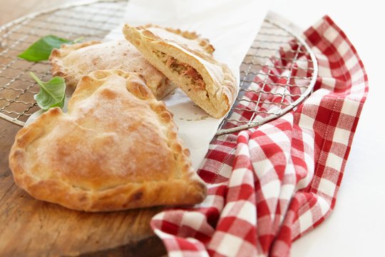 Heart-shaped calzone for Valentine's Day