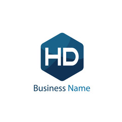 Initial HD Letter Logo Design