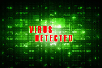 2d illustration  Virus Detected ,Privacy concept