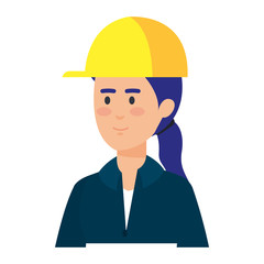 female mechanic worker with helmet