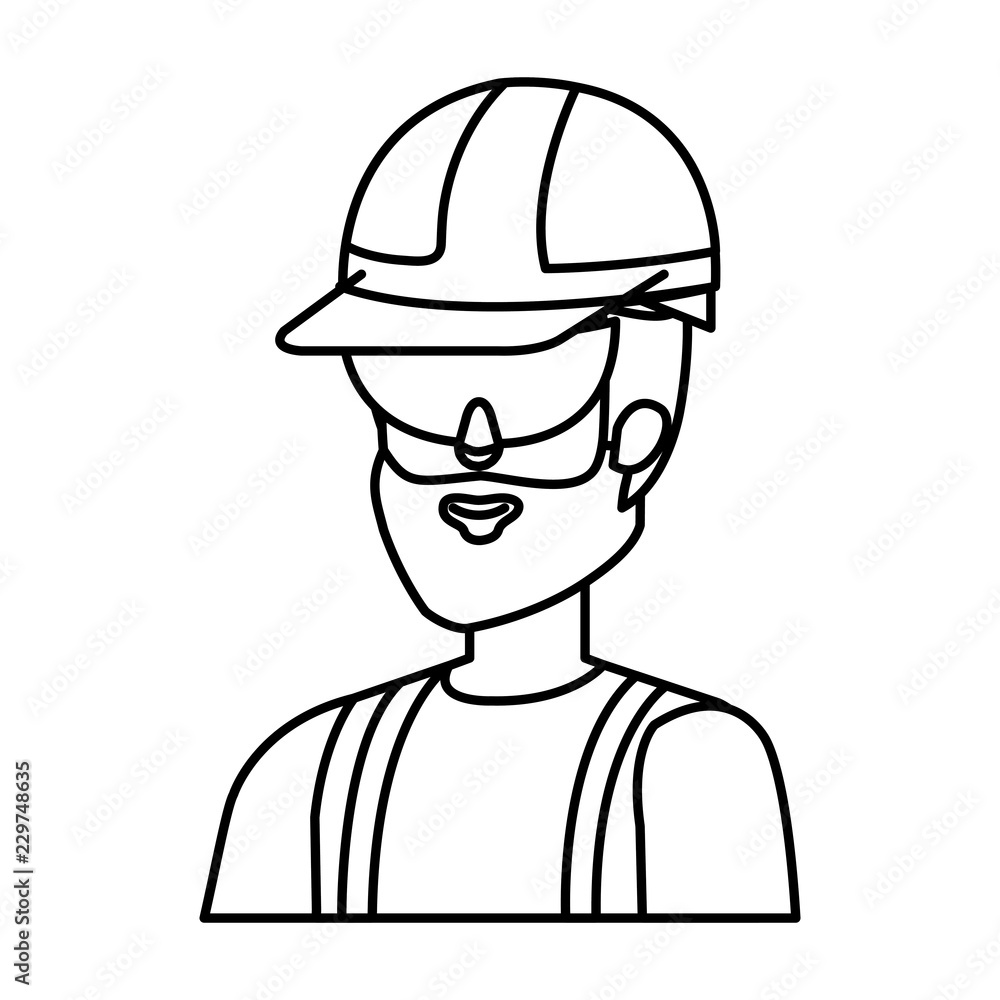 Poster builder constructor with helmet and goggles