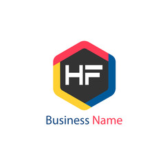 Initial HF Letter Logo Design