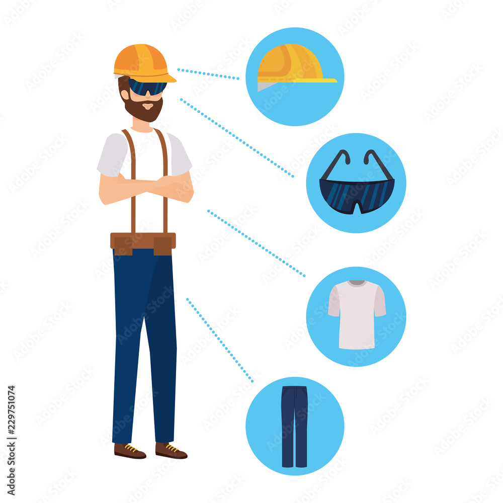 Poster builder constructor with set security equipment