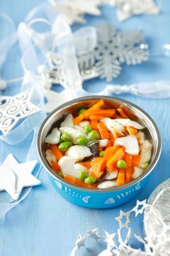 Cod fish soup for cat for Christmas