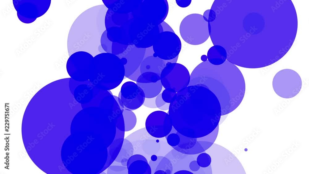 Poster blue translucent particles slowly moving on a white background. abstract animation. 3d rendering