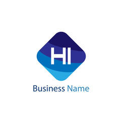 Obraz premium Initial HI Letter Logo Design