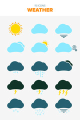 Obraz premium 15 weather forecast illustrations