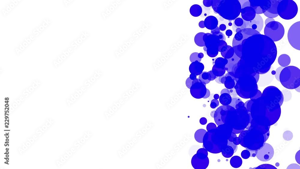Poster blue translucent particles slowly moving on a white background. abstract animation. 3d rendering