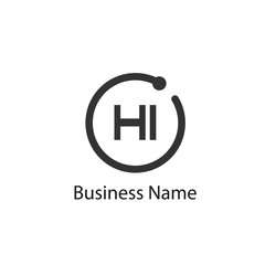 Fototapeta premium Initial HI Letter Logo Design