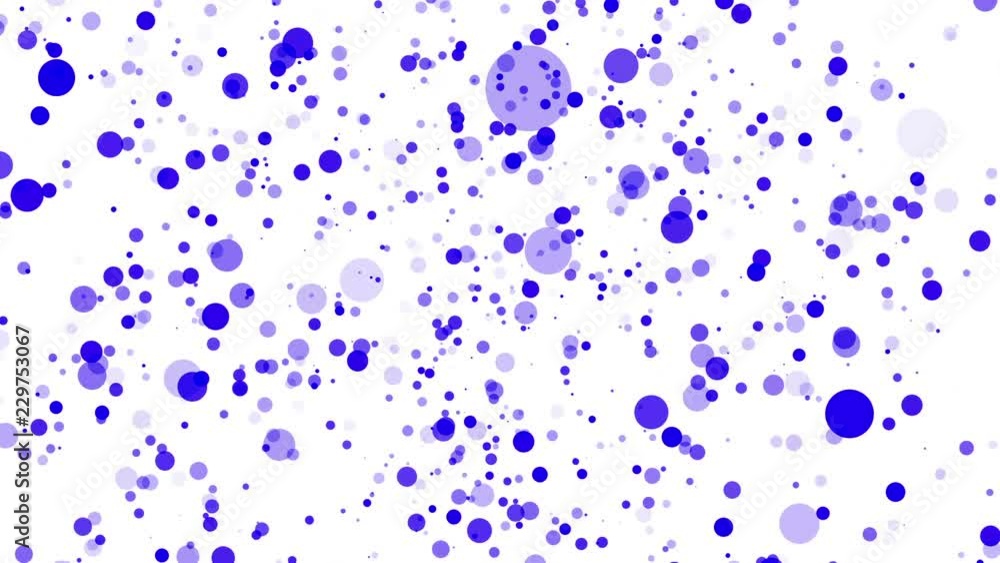 Poster blue translucent particles slowly moving on a white background. abstract animation. 3d rendering