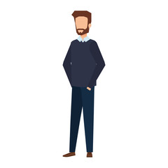 young and casual man with beard