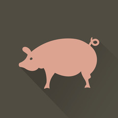 Silhouette icon pig