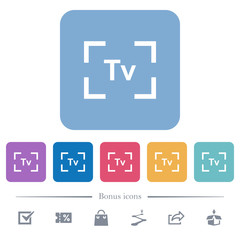 Camera time value mode flat icons on color rounded square backgrounds