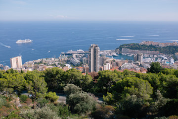 Fototapeta na wymiar View from the height of Monaco from the hill