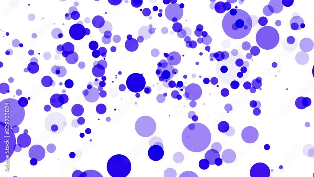 Poster blue translucent particles slowly moving on a white background. abstract animation. 3d rendering