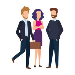 elegant business people avatars characters