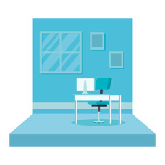office workplace isolated icon