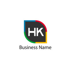 Initial HK Letter Logo Design