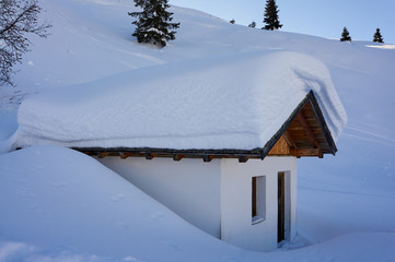 Winteraufnahmen im Skigebiet Ratschings-Jaufen in Nord-Italien